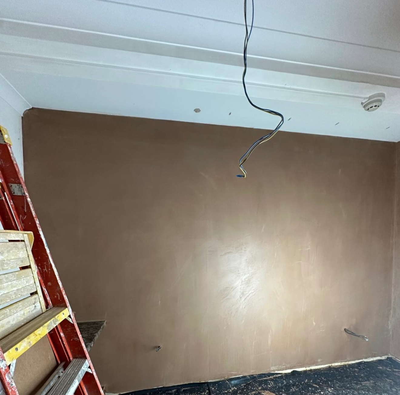 Smooth plastered wall