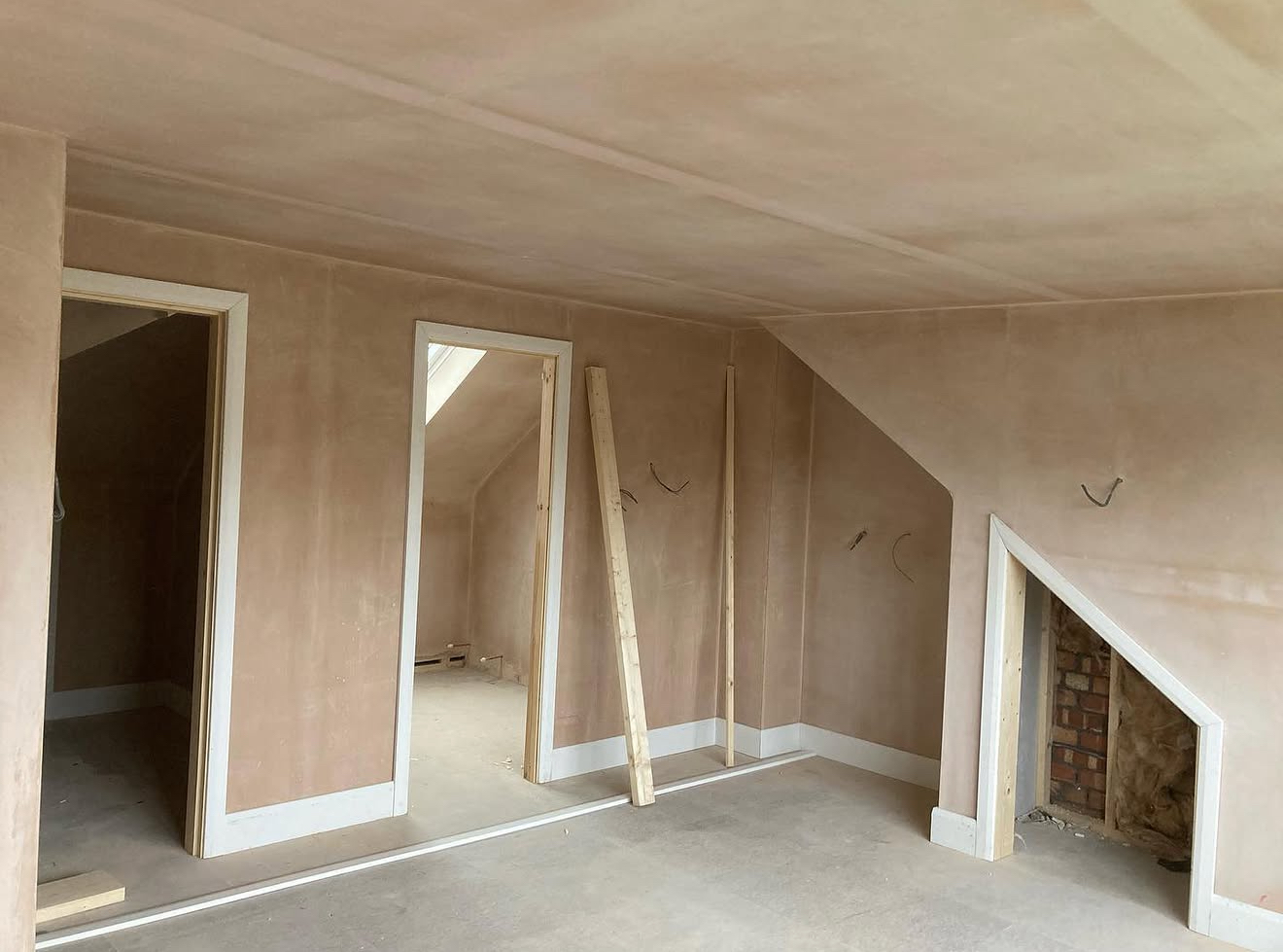 Plastered loft room